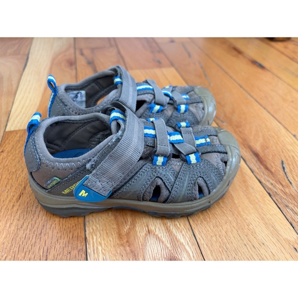 Merrell Other - MERRELL Sandals Kids Hydro Hiker Tan Blue Water Hiking Shoes Size 9